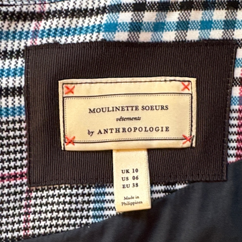 Anthropologie Moulinette Soeurs Blue and Red Plaid Dress - Picture 2 of 9